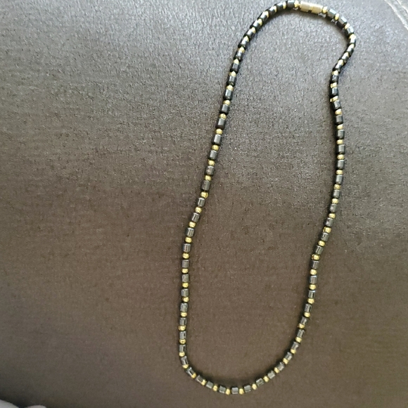 Jewelry - Hematite Station Necklace | Silver-Tone Chain & Bead Accents